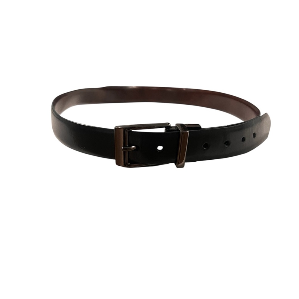 Men's Black and Brown Leather Belt - Pre-Owned